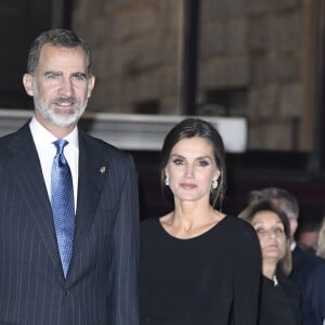 Le roi Felipe VI et la reine Letizia d'Espagne, assistent au 27ème concert "Princess Asturias Awards" à l'auditorium "Principe Felipe" à Madrid, le 18 octobre 2018.