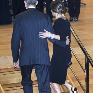 Le roi Felipe VI et la reine Letizia d'Espagne, assistent au 27ème concert "Princess Asturias Awards" à l'auditorium "Principe Felipe" à Madrid, le 18 octobre 2018.