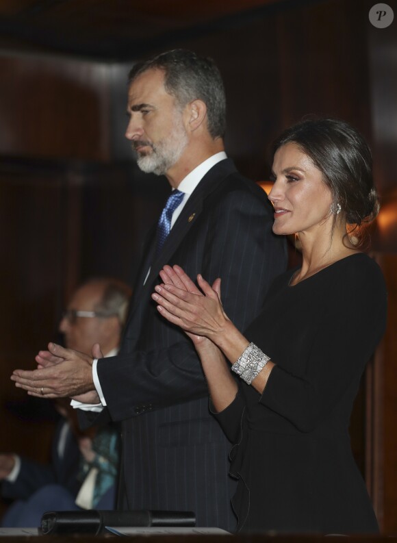 Le roi Felipe VI et la reine Letizia d'Espagne, assistent au 27ème concert "Princess Asturias Awards" à l'auditorium "Principe Felipe" à Madrid, le 18 octobre 2018.