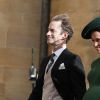 Pippa Middleton enceinte, James Matthews et James Middleton - Les invités arrivent à la chapelle St. George pour le mariage de la princesse Eugenie d'York et Jack Brooksbank au château de Windsor, Royaume Uni, le 12 octobre 2018.