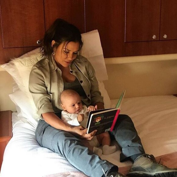 Eva Longoria et son fils Santi. Octobre 2018.