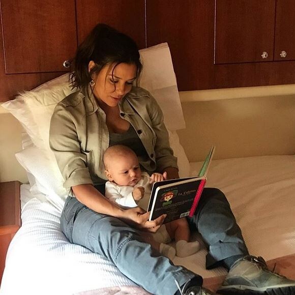 Eva Longoria et son fils Santi. Octobre 2018.