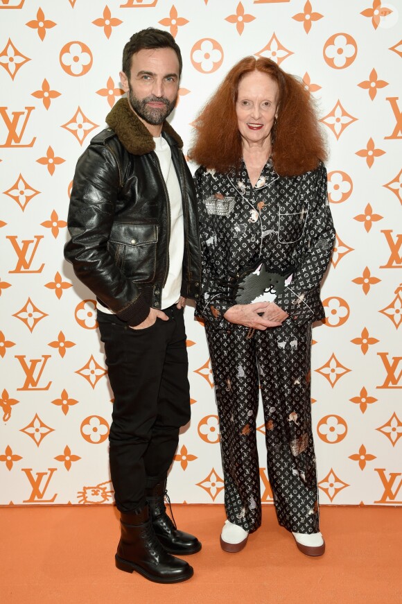 Nicolas Ghesquière et Grace Coddington - Soirée d'inauguration du pop-up store dédié à la collaboration 'Louis Vuitton x Grace Coddington. New York, le 25 octobre 2018.