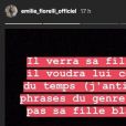 Emilie Fiorelli annonce sa rupture définitive avec M'baye Niang sur Instagram le 25 octobre 2018.