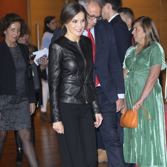 La reine Letizia d'Espagne assiste à la première du film "El Hombre Mosca" à la 63ème édition du festival du film de Valladolid le 26 octobre 2018.