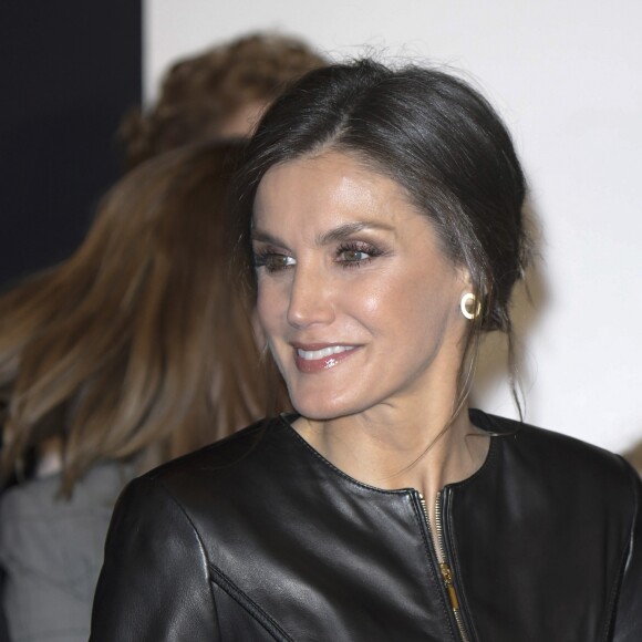 La reine Letizia d'Espagne assiste à la première du film "El Hombre Mosca" à la 63ème édition du festival du film de Valladolid le 26 octobre 2018.