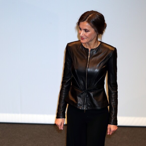 La reine Letizia d'Espagne assiste à la première du film "El Hombre Mosca" à la 63ème édition du festival du film de Valladolid le 26 octobre 2018.