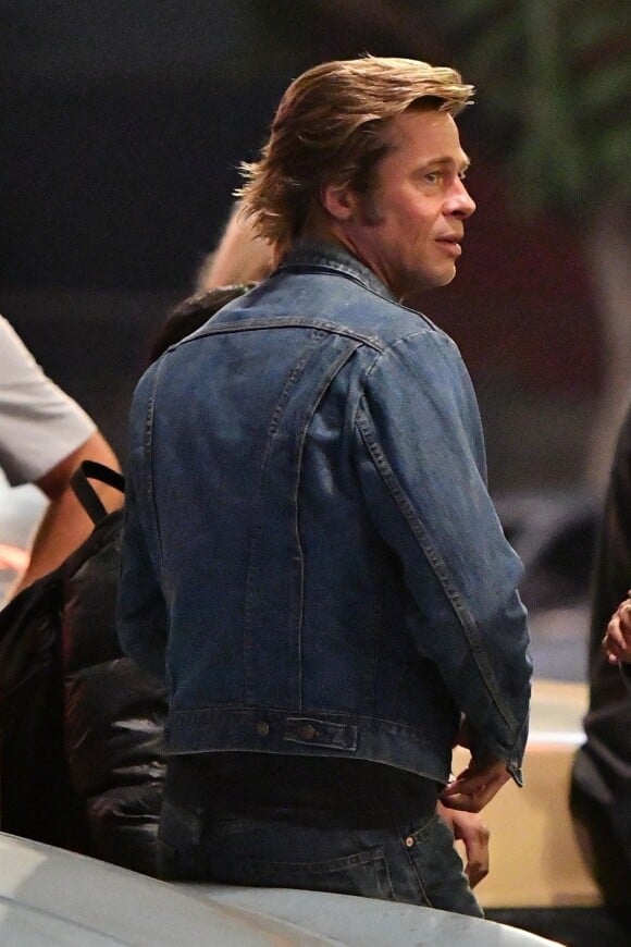 Brad Pitt sur le tournage du film "Once Upon A Time In Hollywood" à Los Angeles le 22 octobre 2018.