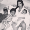 Kim Kardashian et ses trois enfants North, Saint et Chicago (mai 2018).