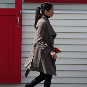 Le prince Harry, duc de Sussex, et Meghan Markle, duchesse de Sussex, enceinte se rendent au Maranui Café à Wellington, Nouvelle-Zélande, le 28 octobre 2018.