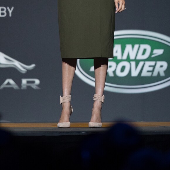 Meghan Markle, duchesse de Sussex, enceinte, assiste à la cérémonie de clôture des Invictus Games 2018 à Sydney, le 27 octobre 2018.