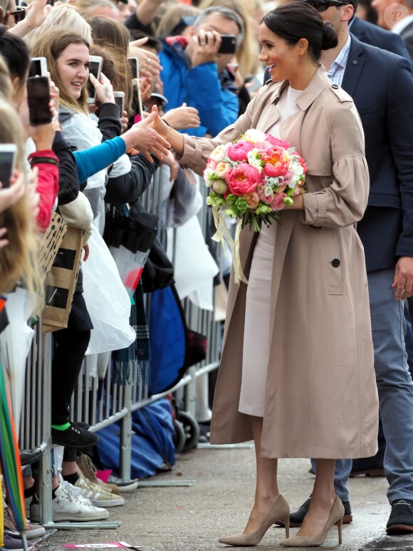 Le prince Harry, duc de Sussex, et Meghan Markle, duchesse de Sussex, ont été accueillis par une foule de supporters au Viaduct Harbour à Auckland, Nouvelle-Zélande, le 30 octobre 2018.