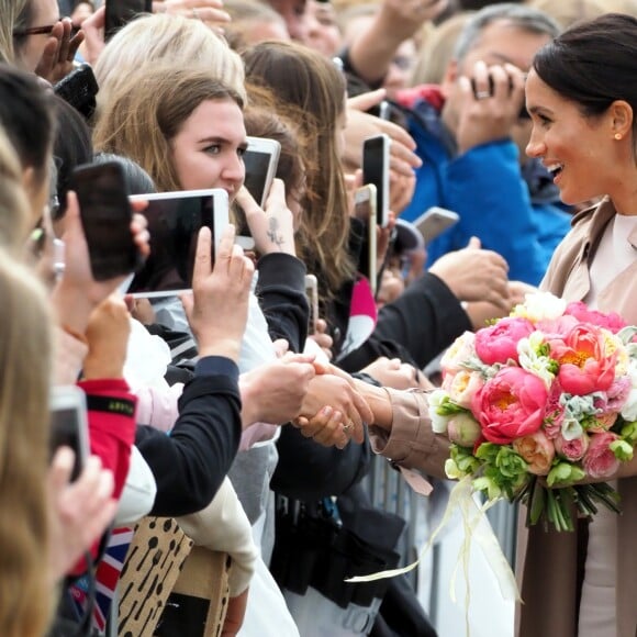 Le prince Harry, duc de Sussex, et Meghan Markle, duchesse de Sussex, ont été accueillis par une foule de supporters au Viaduct Harbour à Auckland, Nouvelle-Zélande, le 30 octobre 2018.