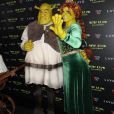 Heidi Klum et son compagnon Tom Kaulitz déguisés en Fiona et Shrek - 19ème soirée d'Halloween de Heidi Klum à New York, le 31 octobre 2018.