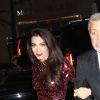 George Clooney et sa femme Amal Clooney retournent à leur hôtel après la soirée Met Gala (Met Ball, Costume Institute Benefit) à New York le 8 mai 2018.