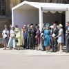 La famille royale à la sortie de la chapelle St George à Windsor le 19 mai 2018 lors du mariage du prince Harry et de Meghan Markle.