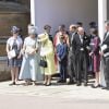 La famille royale à la sortie de la chapelle St George à Windsor le 19 mai 2018 lors du mariage du prince Harry et de Meghan Markle.
