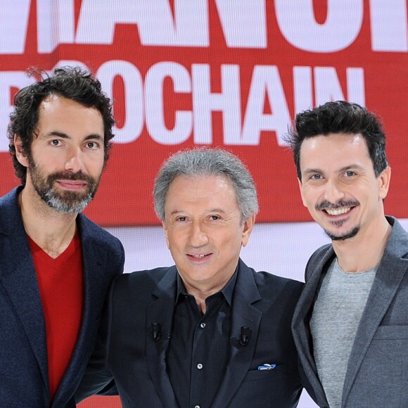Exclusif - L'humoriste Ben (Cédric Ben Abdallah), Michel Drucker et Arnaud Tsamère - Enregistrement de l'émission "Vivement Dimanche" au studio Gabriel à Paris le 29 octobre 2018. L'émission sera diffusée le 11 novembre 2018. © Guillaume Gaffiot/Bestimage