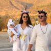 Robin Thicke, sa compagne April Love Geary enceinte et leur fille Mia vont fêter Halloween en famille à Malibu, Los Angeles, le 31 octobre 2018.