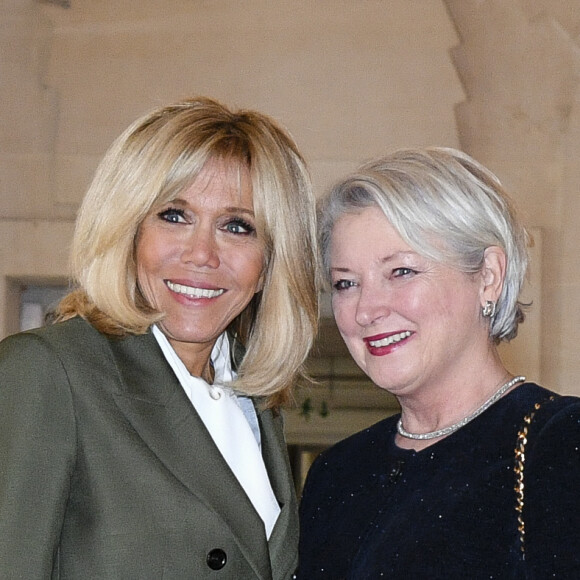 Brigitte Macron et Hanne Grotjord (Femme du secrétaire général du Conseil européen) lors du déjeuner des conjoints de chefs d'Etat et de gouvernement présents à la cérémonie internationale du centenaire de l'armistice de 1918 au château de Versailles le 11 novembre 2018. © Pierre Perusseau / Bestimage