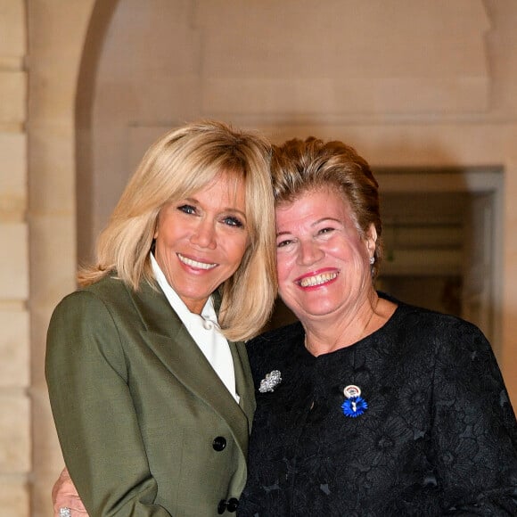 Brigitte Macron et Andri Anastasiadis (Femme du président chypriote) lors du déjeuner des conjoints de chefs d'Etat et de gouvernement présents à la cérémonie internationale du centenaire de l'armistice de 1918 au château de Versailles le 11 novembre 2018. © Pierre Perusseau / Bestimage