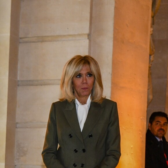 Tristan Bromet (Chef de cabinet), Pierre-Olivier Costa (Directeur de cabinet), Brigitte Macron lors du déjeuner des conjoints de chefs d'Etat et de gouvernement présents à la cérémonie internationale du centenaire de l'armistice de 1918 au château de Versailles le 11 novembre 2018. © Pierre Perusseau / Bestimage