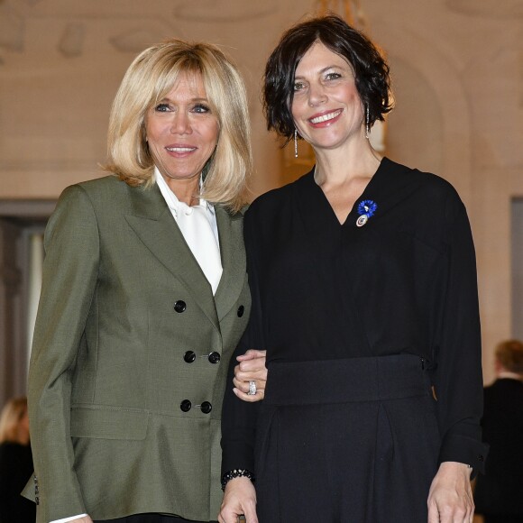 Brigitte Macron et Muriel Zeender Berset (Femme du président suisse) lors du déjeuner des conjoints de chefs d'Etat et de gouvernement présents à la cérémonie internationale du centenaire de l'armistice de 1918 au château de Versailles le 11 novembre 2018. © Pierre Perusseau / Bestimage