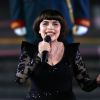 Mireille Mathieu lors de la clôture de la 11ème édition du Festival de musique militaire Spasskaya Bashnya sur la Place Rouge à Moscou, Russie, le 2 septembre 2018.