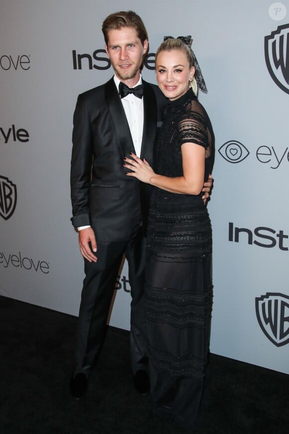 Karl Cook et Kaley Cuoco - People à la soirée "InStyle and Warner Bros. Pictures Golden Globe Awards" à Beverly Hills. Le 7 janvier 2018