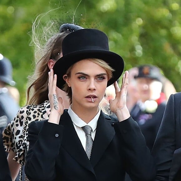 Cara Delevingne - Cérémonie de mariage de la princesse Eugenie d'York et Jack Brooksbank en la chapelle Saint-George au château de Windsor le 12 octobre 2018.