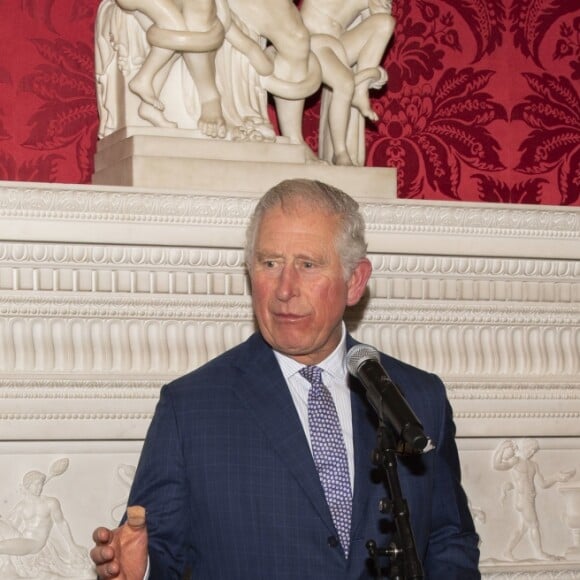 Le prince Charles, prince de Galles, et Camilla Parker Bowles, duchesse de Cornouailles, lors de la présentation d'un livre de photographies d'Arthur Edwards pour les 70 ans du prince à Londres le 14 novembre 2018.