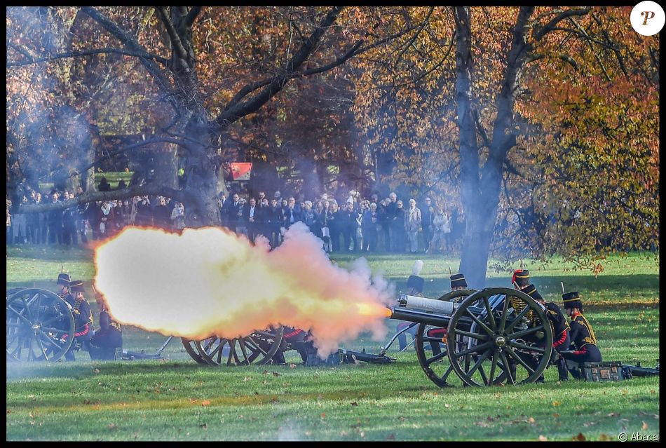 une salve de 41 coups de canon a ete tiree dans green park a londres le 14 novembre 2018 pour celebrer les 70 ans du prince charles purepeople