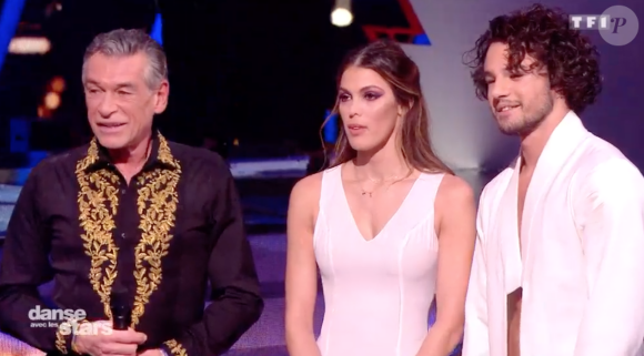 Patrick Dupond, Iris Mittenaere et Anthony Colette dans "Danse avec les stars 9" (TF1) lors des quarts de finale samedi 17 novembre 2018.