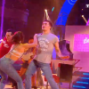 Jean-Marc Généreux, Denitsa Ikonomova et Clément Rémiens sur scène pour leur trio dans "Danse avec les stars 9" (TF1) lors des quarts de finale samedi 17 novembre 2018.