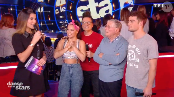 Clément Rémiens et son grand-père Papi Georges lors des quarts de finale de "Danse avec les stars 9" (TF1) samedi 17 novembre 2018.