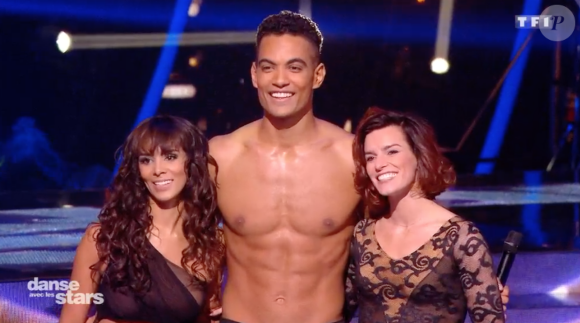 Shy'm, Terence Telle et Fauve Hautot lors des quarts de finale de "Danse avec les stars 9" (TF1) samedi 17 novembre 2018.