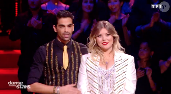 Christophe Licata et Héloïse Martin lors de leur danse en duo pendant les quarts de finale de "Danse avec les stars 9" (TF1) samedi 17 novembre 2018.