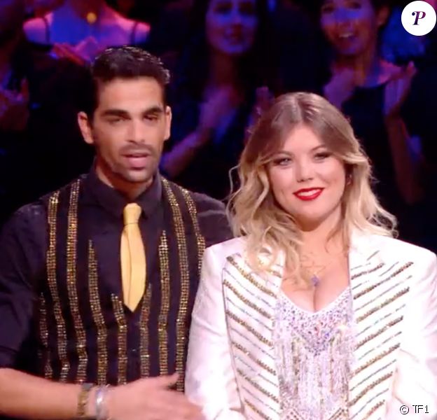Christophe Licata et Héloïse Martin lors de leur danse en duo pendant les quarts de finale de "Danse avec les stars 9" (TF1) samedi 17 novembre 2018.