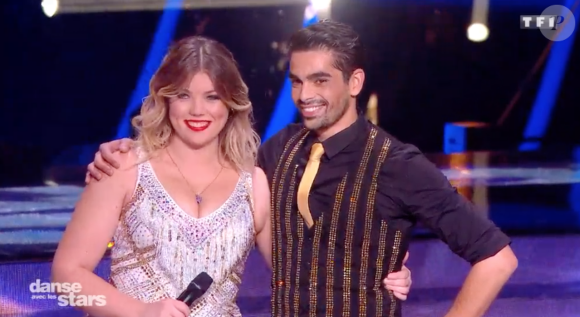 Héloïse Martin et Christophe Licata lors de leur danse en duo pendant les quarts de finale de "Danse avec les stars 9" (TF1) samedi 17 novembre 2018.