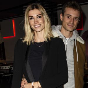 Exclusif - Alexandra Rosenfeld (Miss France 2006) et son compagnon Hugo Clément - Soirée de lancement du livre de Rio Mavuba "Capitaine de ma vie. L'exil, le foot, les Bleus" au restaurant NoLita Ristorante e Enoteca à Paris, France, le 14 novembre 2018. © Pierre Perusseau/Bestimage