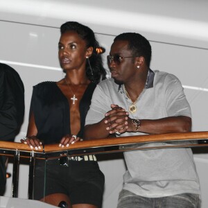 P. Diddy et Kim Porter lors d'une soirée en famille sur le yacht du chanteur à Saint-Barthélemy, le 27 décembre 2010