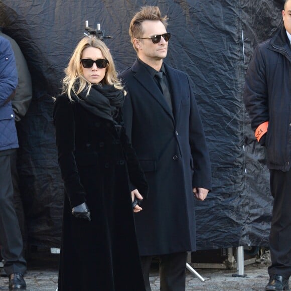 Laura Smet, David Hallyday - Arrivées des personnalités en l'église de La Madeleine pour les obsèques de Johnny Hallyday à Paris le 8 decembre 2017. © Veeren/Bestimage