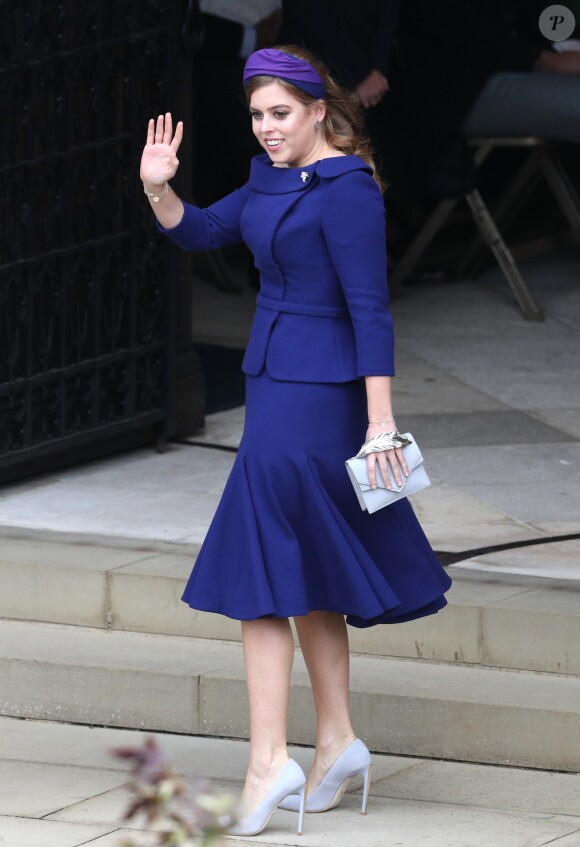 La princesse Beatrice d'York - Sorties après la cérémonie de mariage de la princesse Eugenie d'York et Jack Brooksbank en la chapelle Saint-George au château de Windsor le 12 octobre 2018.
