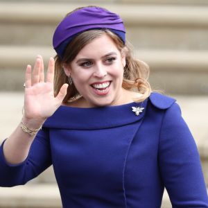 La princesse Beatrice d'York - Les invités arrivent à la chapelle St. George pour le mariage de la princesse Eugenie d'York et Jack Brooksbank au château de Windsor, Royaume Uni, le 12 octobre 2018.