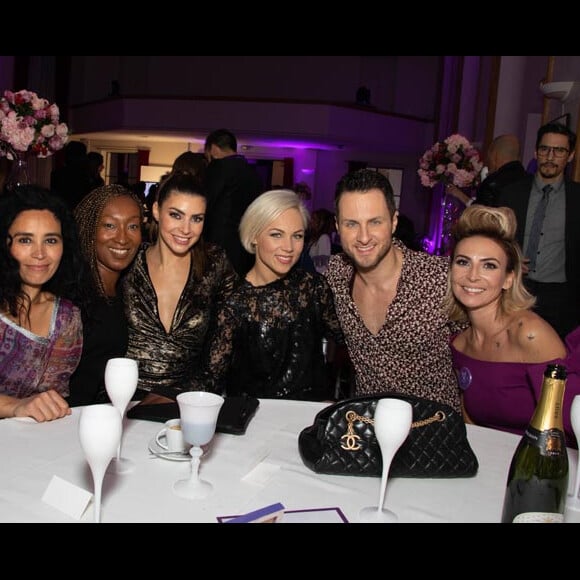 Aïda Touihri, Nadège Beausson-Diagne, Anthony Colette et Laetitia Mendes (Présidente Association Geneticancer)- Soirée de Gala pour l'association "Geneticancer" dont Sandra Sisley est la marraine au Purple Touch à Paris le 17 novembre 2018. "Geneticancer" est une association dédiée à la lutte contre les cancers génétiques et/ou d'origine héréditaire.