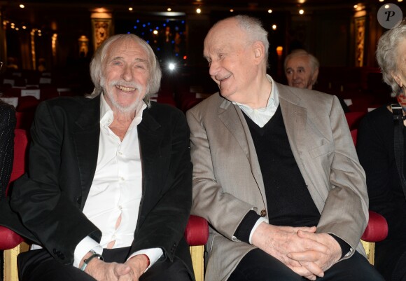 Pierre Richard et Michel Bouquet - Inauguration de la nouvelle statue de cire de Pierre Richard au Musée Grévin à Paris, le 19 novembre 2018. Près de 30 ans après sa première entrée au Musée Grévin, c'est la deuxième statue de l'acteur français qui rejoint le musée, après une première sculptée en 1981. © Veeren/Bestimage