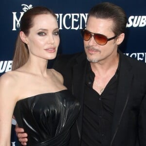 Angelina Jolie, Brad Pitt - Première du film "Maleficent" à Los Angeles le 28 mai 2014.