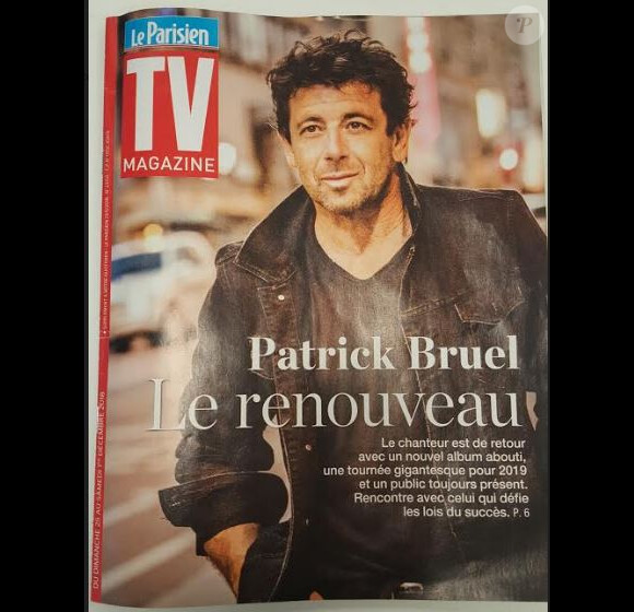 Patrick Bruel en couverture de TV Magazine, supplément du Parisien du 23 novembre 2018.