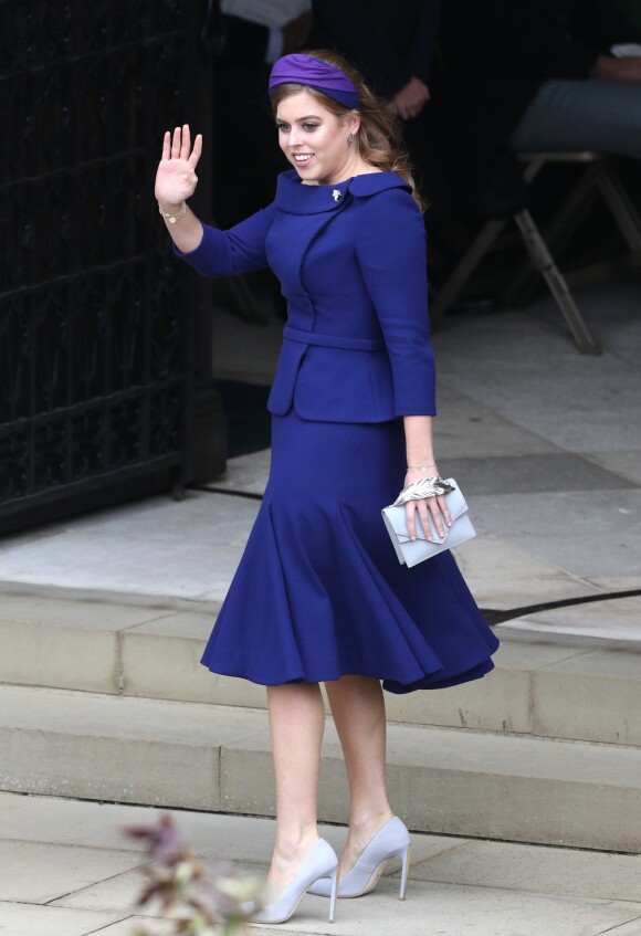La princesse Beatrice d'York - Sorties après la cérémonie de mariage de la princesse Eugenie d'York et Jack Brooksbank en la chapelle Saint-George au château de Windsor le 12 octobre 2018.