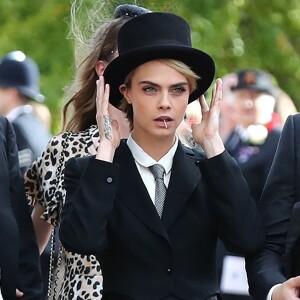 Cara Delevingne - Cérémonie de mariage de la princesse Eugenie d'York et Jack Brooksbank en la chapelle Saint-George au château de Windsor le 12 octobre 2018.